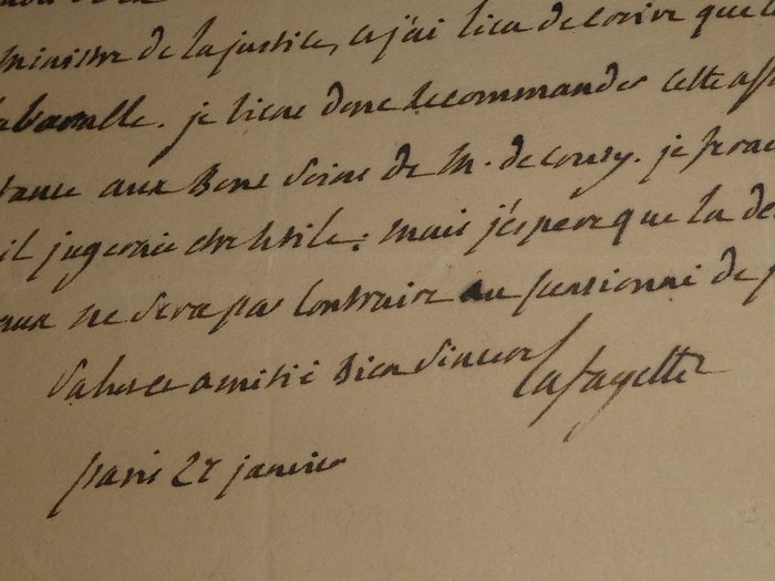 Gilbert du Motier de La Fayette - Très belle lettre autographe signée pour la grâce d'un prisonnier au Mont-Saint-Michel - 1832