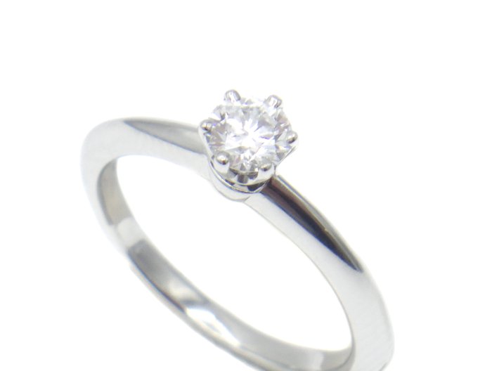 Ingen mindstepris - Tiffany  Co. - Ring - Solitaire Diamond 0.23ct Platinum 950 Ring Platin, Platiunm 950