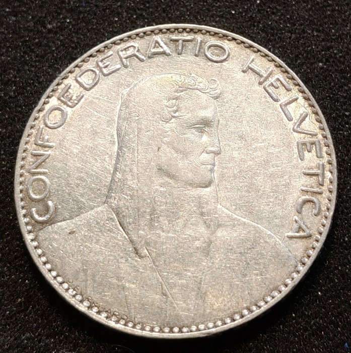 Schweiz. 5 Francs 1922 B  (Ingen mindstepris)