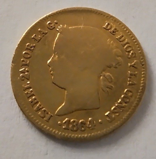 Spanien. Isabel II (1833-1868). 1 Peso 1864 Manila (Filipinas)