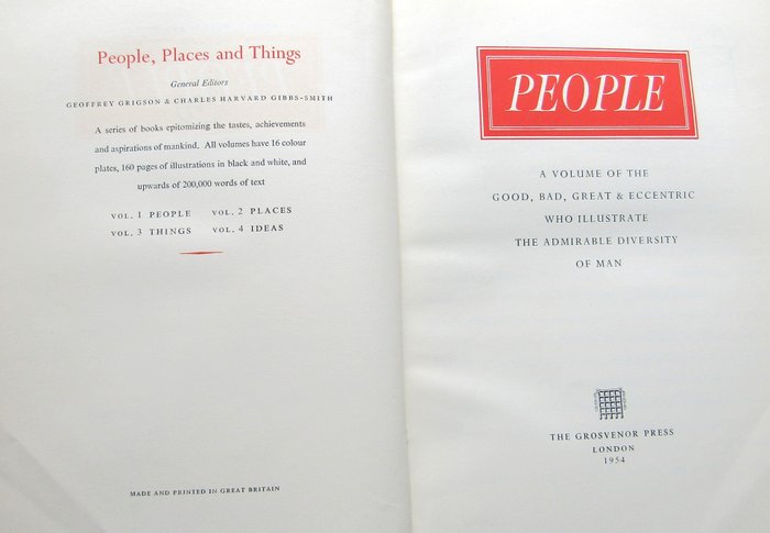 G. Grigson  Gibbs-Smith [general editors] - People, Places and Things - 1954