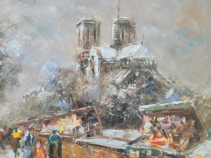 Christof Vevers (1962) - Notre Dame ~ Hiver à Paris ~ Les bouquinistes