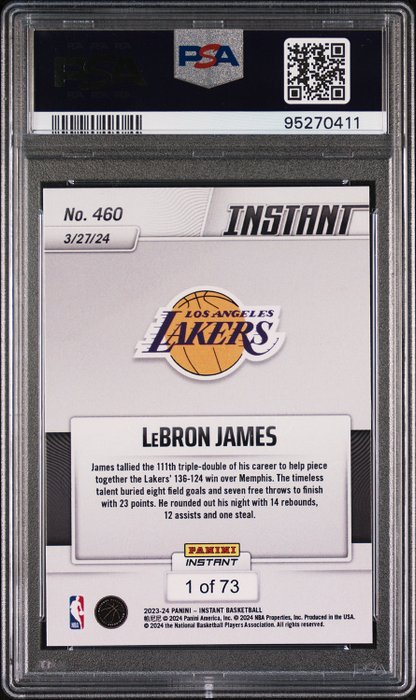 2023 Panini Instant LeBron James #460 PSA 9 - 1 Graded card