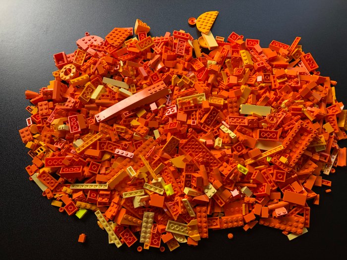 Lego - Geen serie - LEGO Partij van 1108 gram diverse oranje en gele bouwstenen