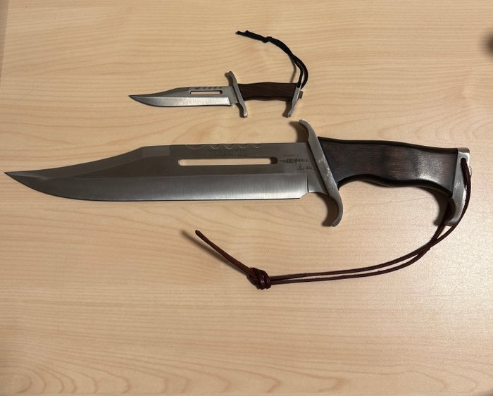 Gil Hibben’s Vintage Rambo III Bowie Knife + Small Rambo III Knife (both with original RAMBO III - Sylvester Stallone