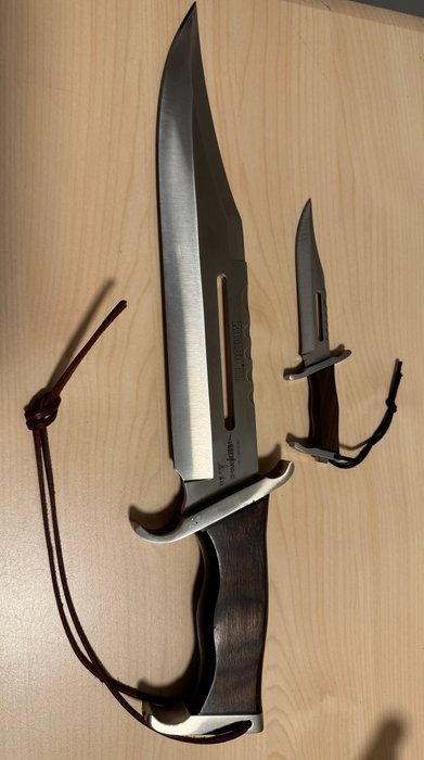 Gil Hibben’s Vintage Rambo III Bowie Knife + Small Rambo III Knife (both with original RAMBO III - Sylvester Stallone