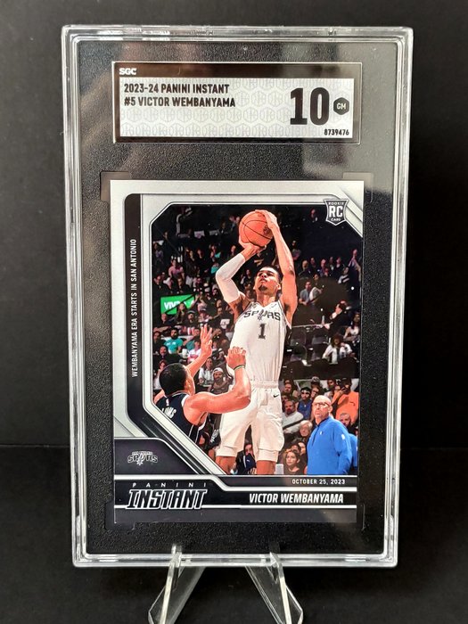 2023/24 Panini Instant Victor Wembanyama #5 NBA Debut - Rookie SGC 10 Graded card