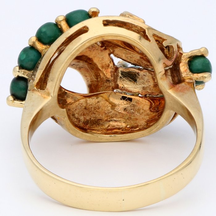 Ingen mindstepris - Ring - 18 kraat Gulguld - Jadeite