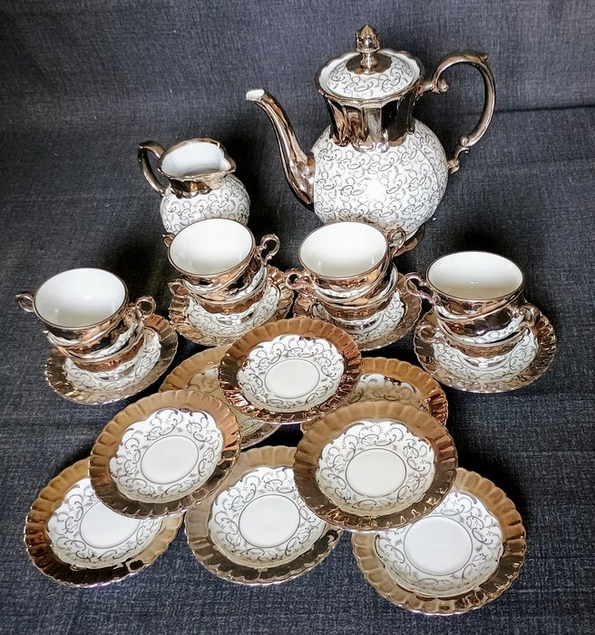 Richard Ginori - Kaffeservice (26) - Porcelæn, Platin - Bavaria form