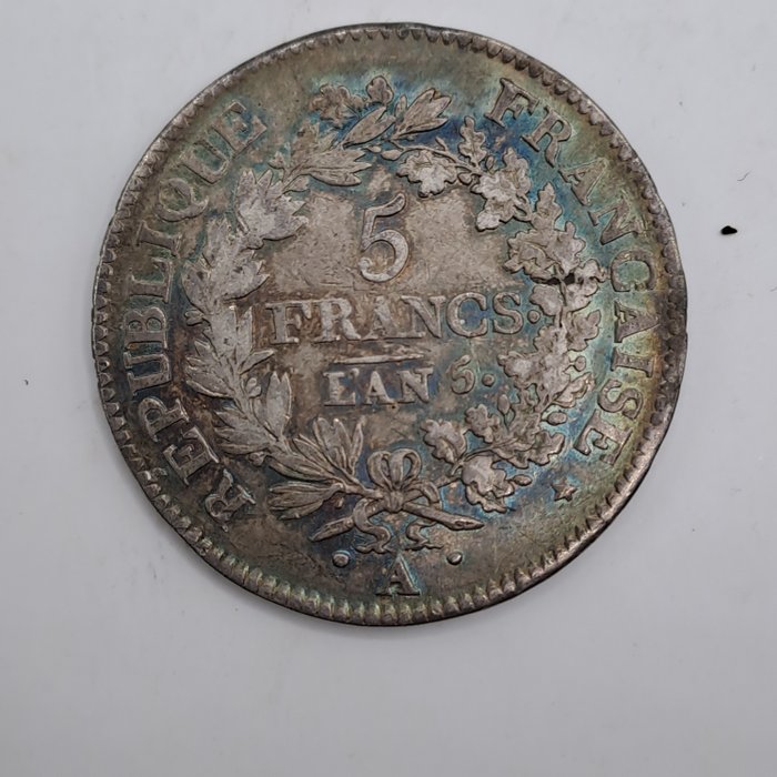 Frankrig. Directoire (1795-1799). 5 Francs An 5-A Union et Force  (Ingen mindstepris)