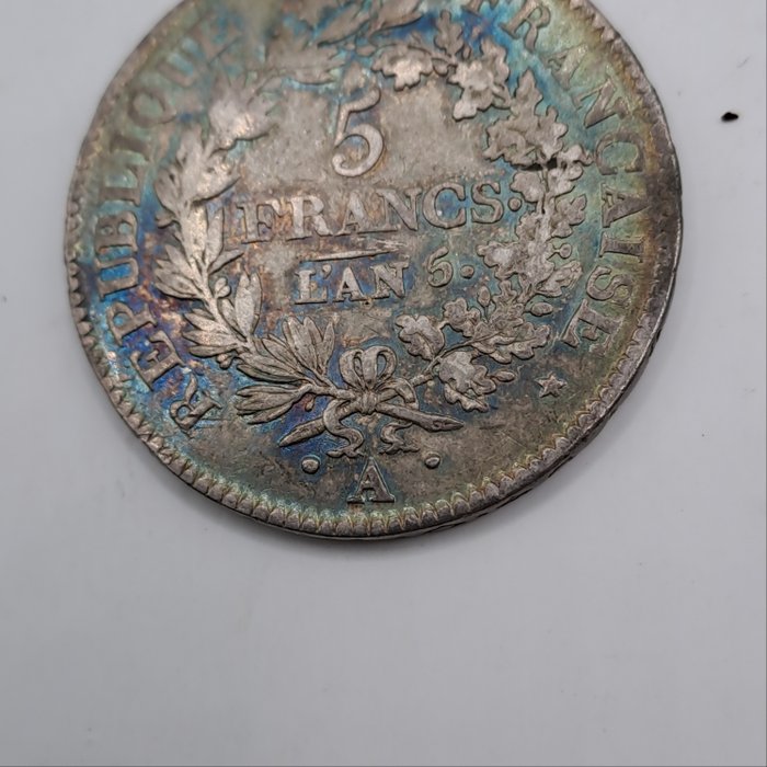 Frankrig. Directoire (1795-1799). 5 Francs An 5-A Union et Force  (Ingen mindstepris)