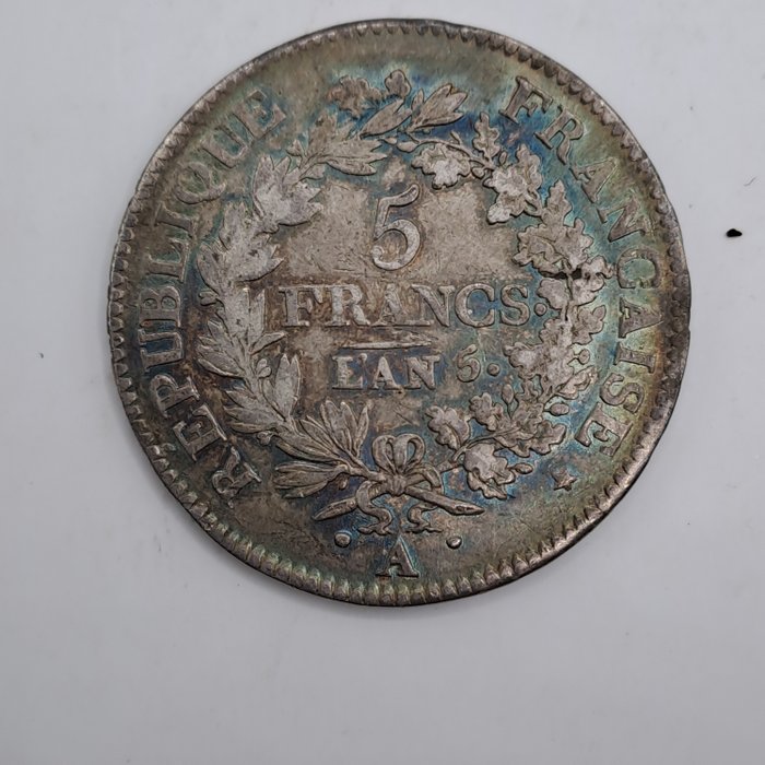 Frankrig. Directoire (1795-1799). 5 Francs An 5-A Union et Force  (Ingen mindstepris)