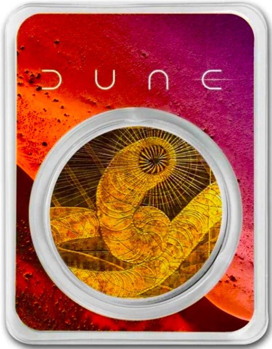 Storbritannien. Silver medal (ND) 2021 "Sandworm - Dune by Frank Herbert", with Blisterpack, 1 Oz (.999)  (Ingen mindstepris)