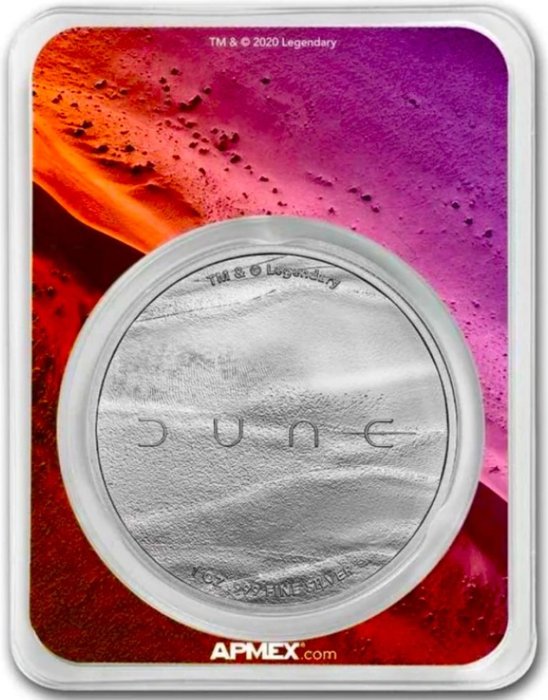 Storbritannien. Silver medal (ND) 2021 "Sandworm - Dune by Frank Herbert", with Blisterpack, 1 Oz (.999)  (Ingen mindstepris)