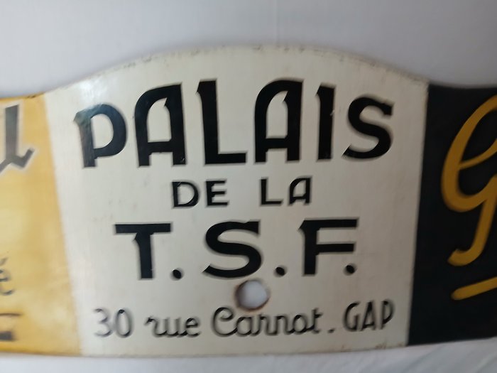 Stunning Original Enamel Signs - Palis de la T.S.F / Radio G marconi / Point Bleu - POS (point of sale reklamegenstand)