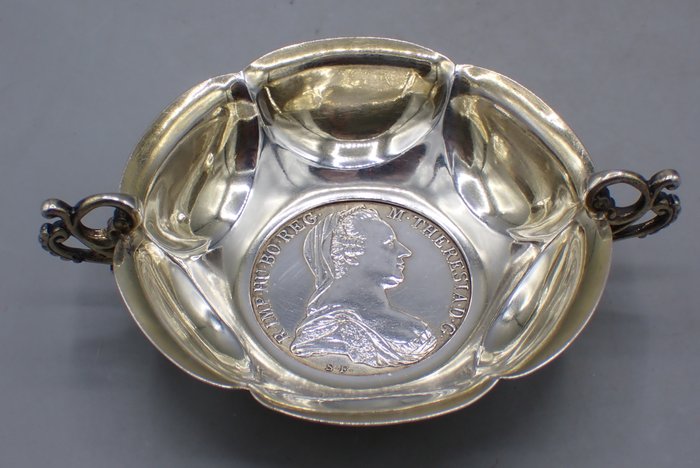 Fad - Thaler coin dish - .800 sølv - Sølv