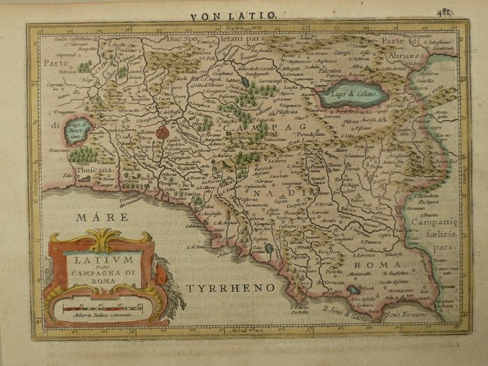 Europa - Italien / Roma / lazio; Jodocus Hondius - Latium nune Campagna di Roma - 1621-1650