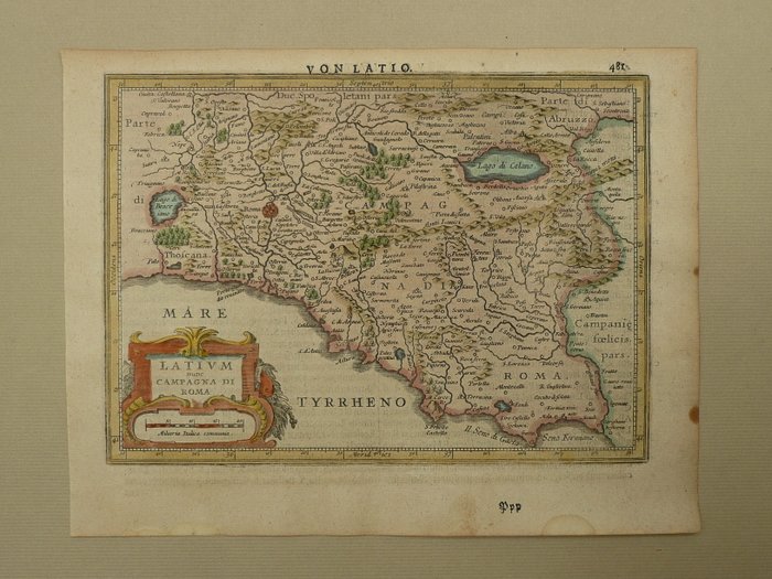 Europa - Italien / Roma / lazio; Jodocus Hondius - Latium nune Campagna di Roma - 1621-1650