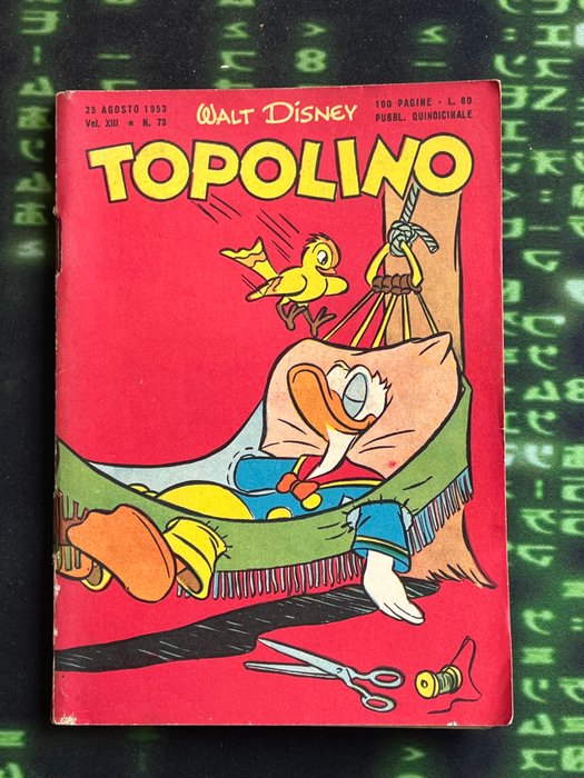 Topolino Originale - N° 73 - 25 Agosto 1953 - con Bollino - 1 Lommehæfte - Første udgave