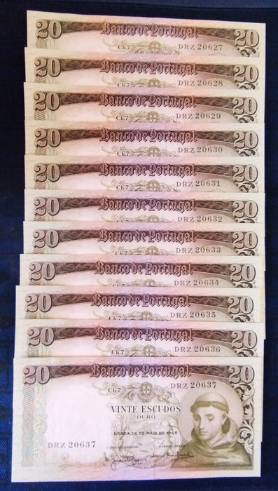 Portugal. - 23 notas - 20 / 100 / 500 Escudos - various dates - Pick  (Ingen mindstepris)