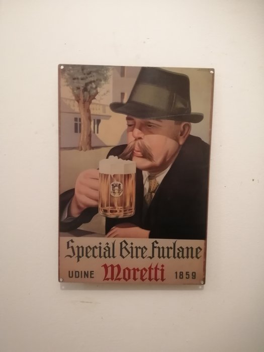 Birra moretti - Cegala-Moretti - Reklameplakat - Moretti øl - Jern