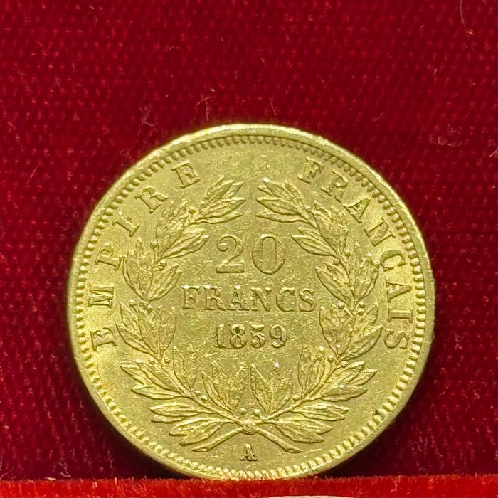 6,45 grams - Guld 900 - 20 Francs Napoleon III