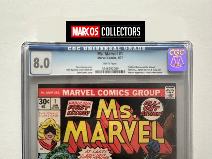 Ms Marvel #1 - 1st Appearance Of Carol Danvers As Ms.Marvel - CGC Graded 8.0 - 1 Graded comic - Første udgave - 1977