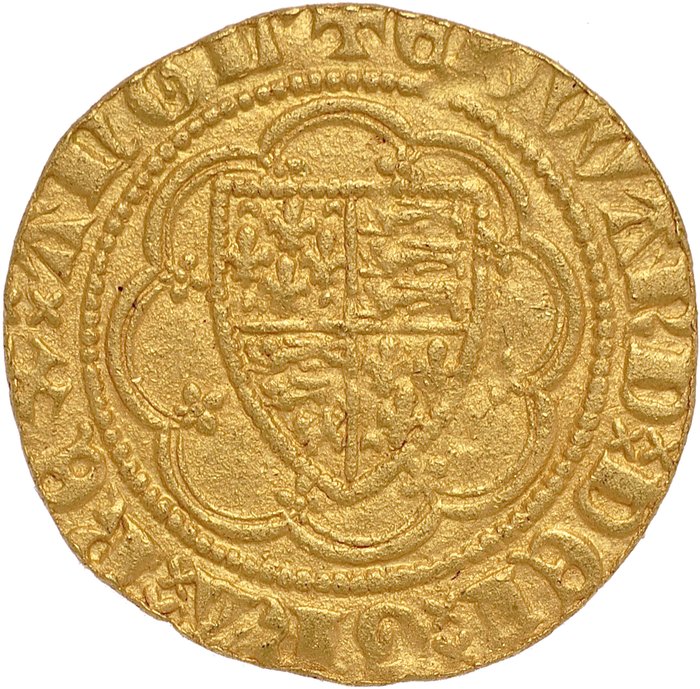 Storbritannien Edvard 3 af England (1327-1377) Quarter-Noble Treaty period - Tower Mint - mm cross potent - nd (1361-1369)