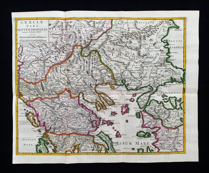 Europa - Grækenland, Balkan, Makedonien, Kosovo, Bulgarien, Rumænien; G. Delisle / I. Covens  C. Mortier - Graeciae Pars Septentrionalis - 1721-1750