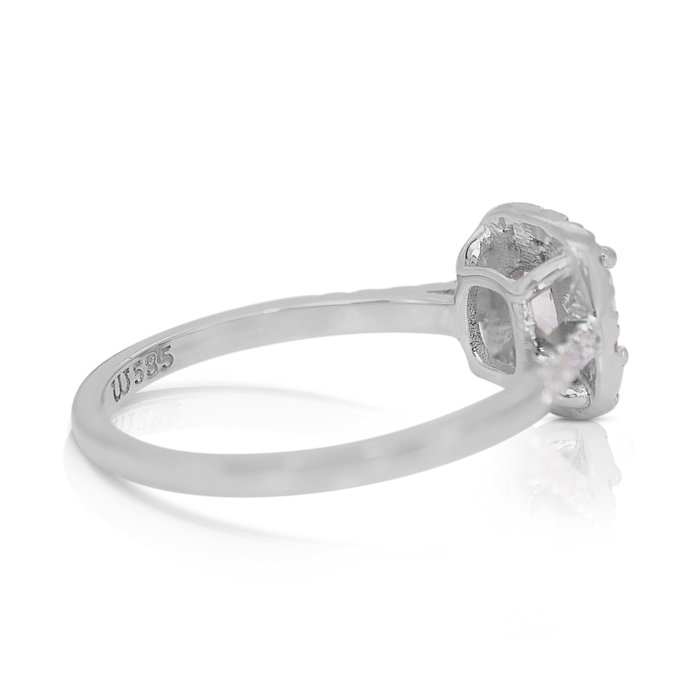 Ingen mindstepris - Ring - 14 karat Hvidguld -  0.96ct. tw. Diamant (Natur) - Diamant - Ideel skåret diamant