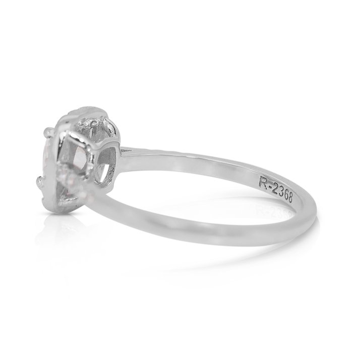 Ingen mindstepris - Ring - 14 karat Hvidguld -  0.96ct. tw. Diamant (Natur) - Diamant - Ideel skåret diamant