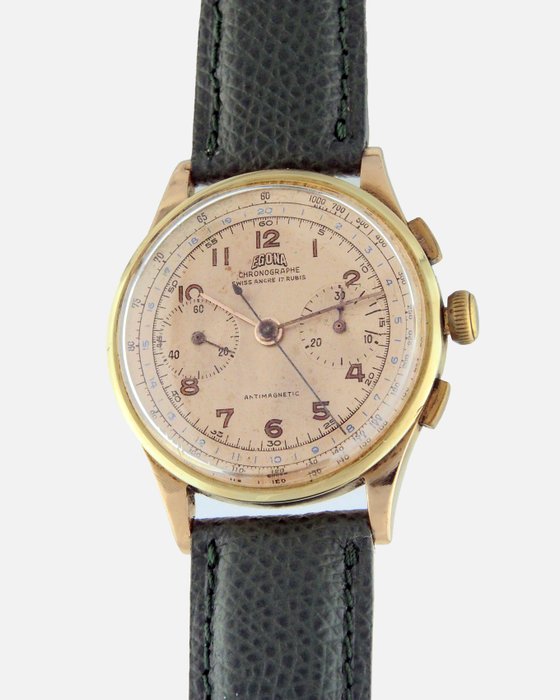 Egona - Manual Chronograph in Solid 18Kt Gold - Unisex - 1950-1959