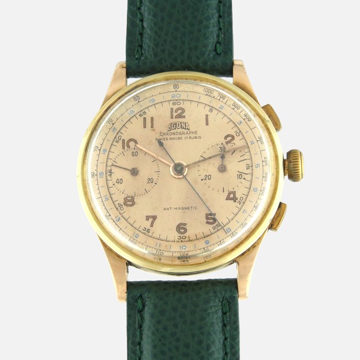 Egona - Manual Chronograph in Solid 18Kt Gold - Unisex - 1950-1959