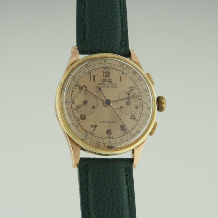 Egona - Manual Chronograph in Solid 18Kt Gold - Unisex - 1950-1959