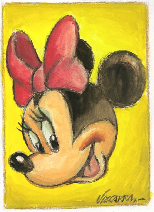 Joan Vizcarra - Donald, Mickey, Minnie, and Goofy: Tribute to Warhol - Original Painting - Hand-Signed