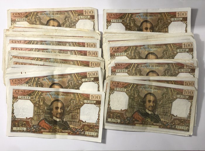 Frankrig. - 100 x 100 Francs - Various Dates - Corneille