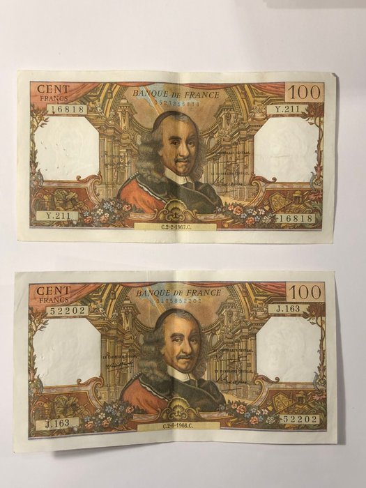 Frankrig. - 100 x 100 Francs - Various Dates - Corneille