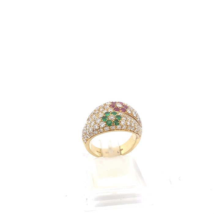 Leo Pizzo - Ring - 18 kraat Gulguld Diamant (Natur)  - Rubin - Leo Pizzo