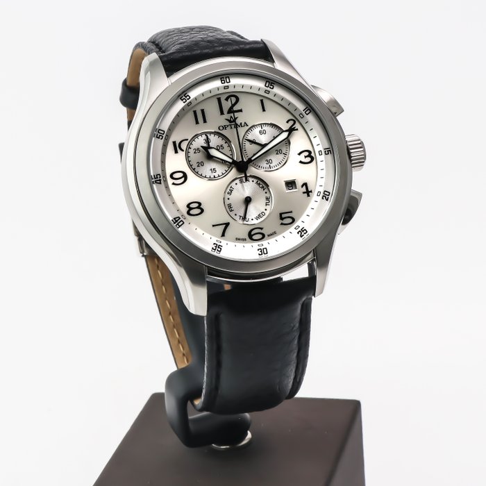 Optima - Swiss Chronograph - OSC376-SL-1 - Black indexes - Ingen mindstepris - Mænd - 2011-nu