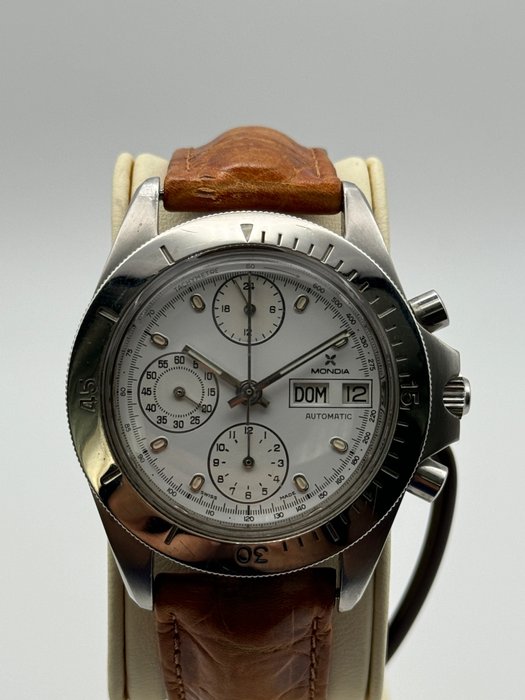 Mondia - Mistral chronograph steel mm 40 white dial Lemania 5100 - 40610030 - Unisex - 1980-1989