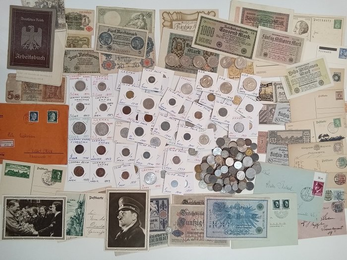 Tyskland. Collection of coins and banknotes 1852 - 1960s  (Ingen mindstepris)