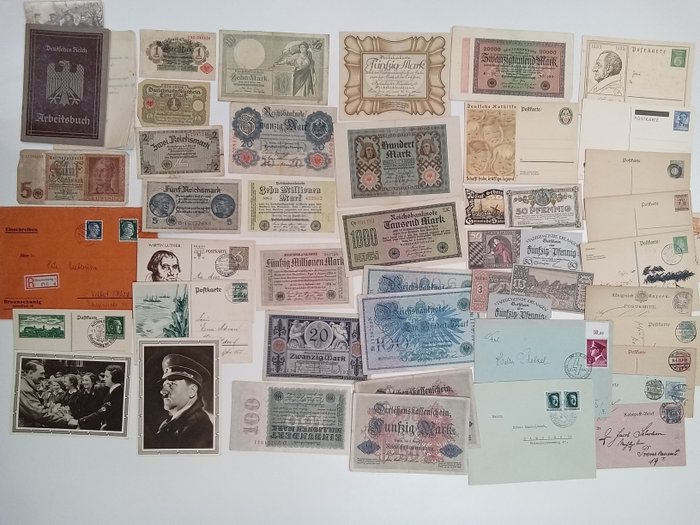 Tyskland. Collection of coins and banknotes 1852 - 1960s  (Ingen mindstepris)