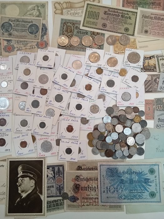 Tyskland. Collection of coins and banknotes 1852 - 1960s  (Ingen mindstepris)