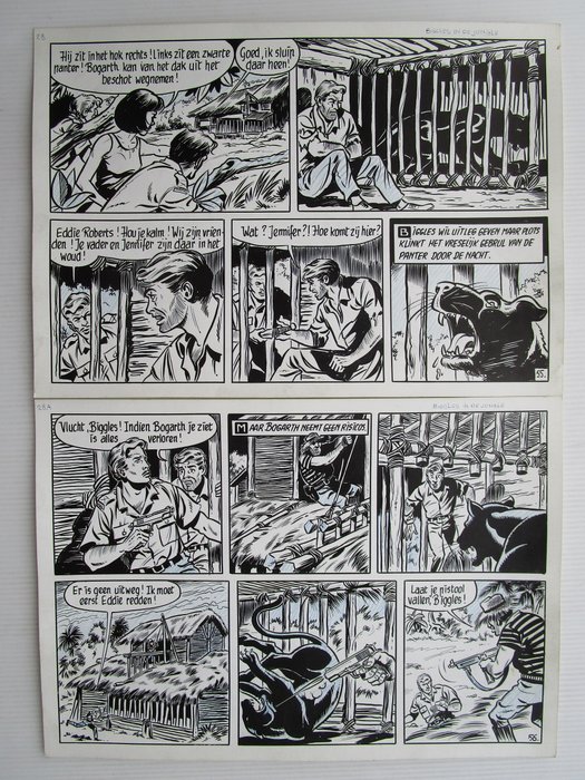 Willy Vandersteen / Karel Verschuere - 1 Original page - Biggles - Biggles in de jungle - 1965