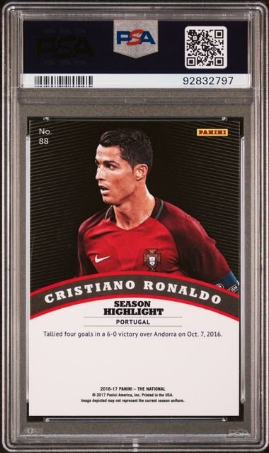 2017 Panini National Convention Vip Cristiano Ronaldo #88 PSA 9 Graded card