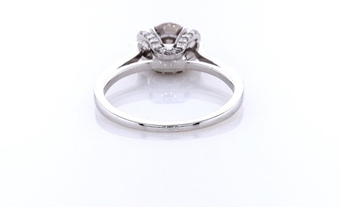 Ring - 14 karat Hvidguld -  1.29ct. tw. Diamant (Naturfarvet) - Diamant