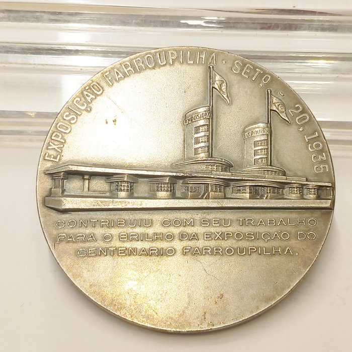 Brasilien versilberte Medaille  100 Jahre Revolution Rio Grande do Sul 1935