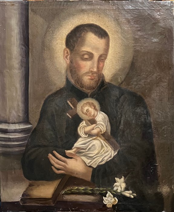 Scuola napoletana (XVII) - Sant Antonio con Bambino