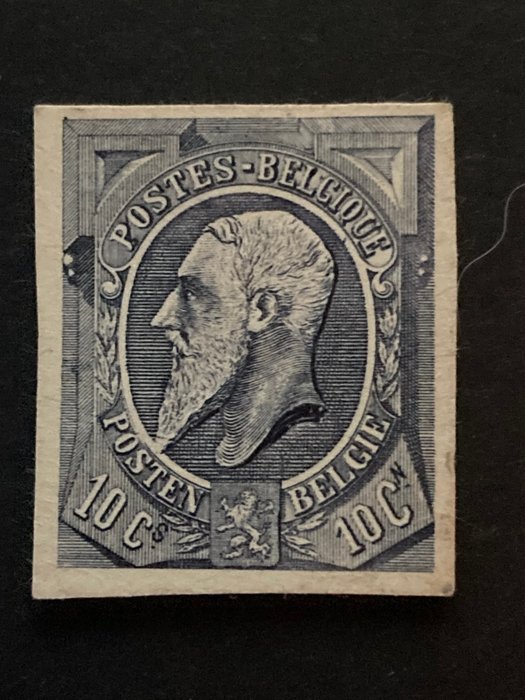 Belgien 1887 - FARVETESTER: Leopold II - PETITOT forslag i 4 forskellige farver - Stes P.254 e.v.