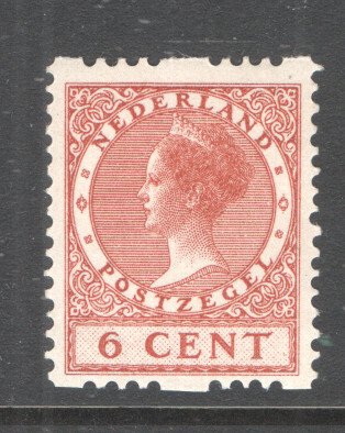 Holland 1925 - Rulleperforering 6 cent rødbrun uden vandmærke - NVPH R7